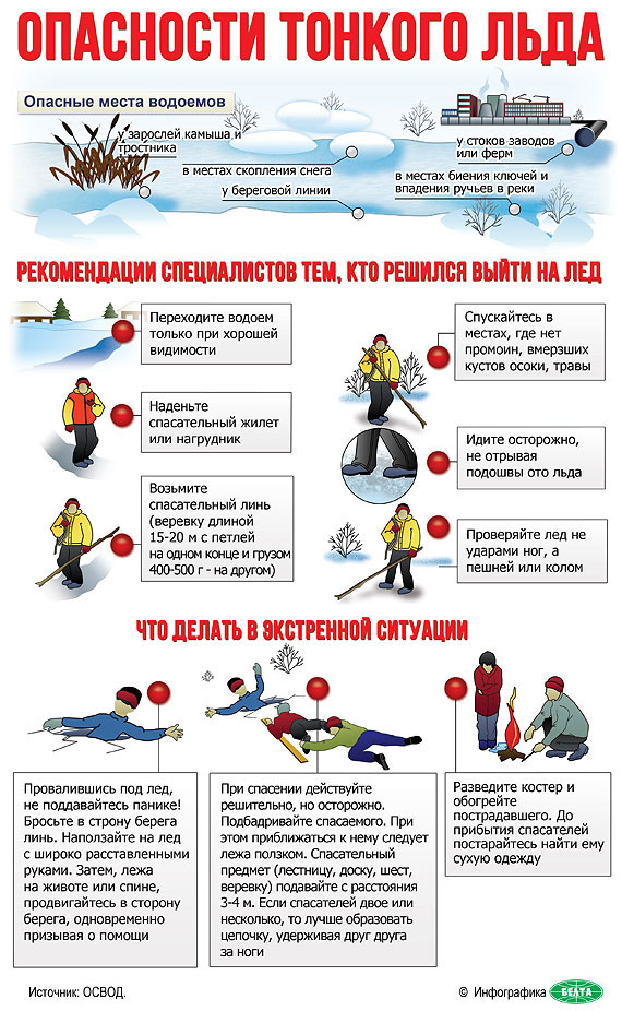 Опасности тонкого льда. Инфографика БЕЛТА